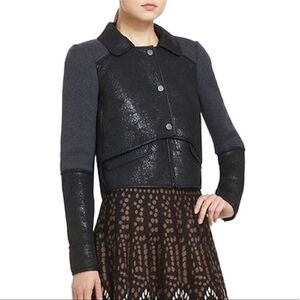 BCBGMaxAzria Moto Jacket Black Gray Xs